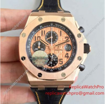  Copy Swiss Grade 3126 Audemars Piguet Watch Rose Gold Leather